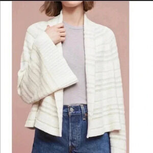 Moth Anthro Wide Sleeve White Knit Sweater Sz S​​